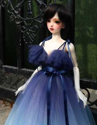 taobao agent Leqi handmade baby clothing custom BJD3 pool dressing wedding dress blue gradient molecut camisole skirt
