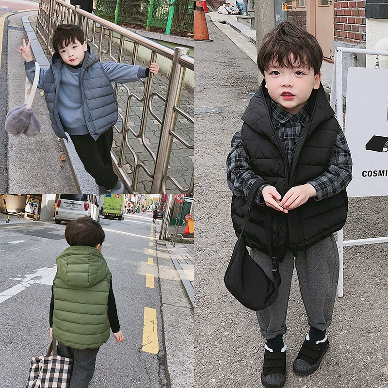 Quần áo trẻ em Yuanyuanjia 2019 mới cho trẻ em Hàn Quốc vest vest vest nam áo khoác trẻ trung - Áo ghi lê