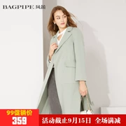 Bagpipe 2019 mùa xuân mới của phụ nữ áo khoác hai mặt đích thực trong chiếc áo khoác len dài Slim - Trung bình và dài Coat