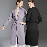 Áo khoác cashmere hai mặt giản dị của châu Âu và Mỹ Phụ nữ 2019 mùa thu và mùa đông Áo len mới của phụ nữ - Áo len lót đôi