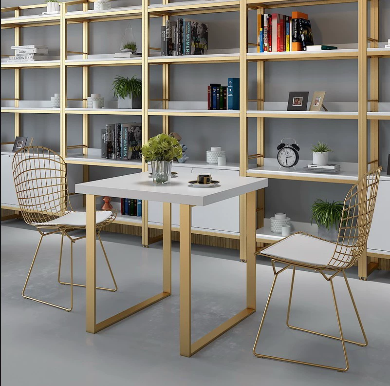 Đồ nội thất đơn giản Bàn ăn bằng gỗ nguyên khối kiểu Bắc Âu quán trà sữa bàn ghế kết hợp nhà hàng nhà hàng bốn bàn có thể được tùy chỉnh - Bộ đồ nội thất