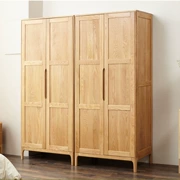 Nhà máy trực tiếp nguyên chất gỗ rắn nội thất phòng ngủ tủ quần áo kết hợp tủ quần áo đơn giản gỗ sồi trắng Bắc Âu tủ quần áo 2 cửa - Đồ gỗ ngoài trời