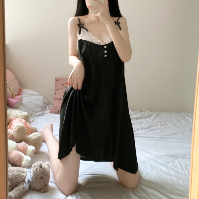 taobao agent Sexy summer pijama, top with cups, dress, plus size, lace dress, lifting effect