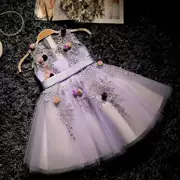 Hoa Fairy Dress Girl Princess Dress Child Wedding Tutu Purple Piano Trang phục dạ hội Mới - Váy trẻ em