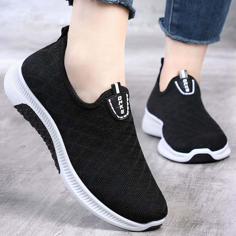 A09 Black Tennis Shoes Standard Sneaker SizeThe old Beijing cloth shoes female motion leisure time Mom shoes Middle aged and elderly Walking shoes new pattern comfortable non-slip Women's Shoes Shoes for the elderly