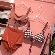 Hồng Kông Hàn Quốc Tide thương hiệu thủy triều hàng hóa bikini Tôi ngực nhỏ eo cao retro đậu cát bikini áo tắm phụ nữ - Bikinis