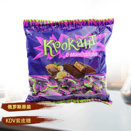 Россия KDV Purple Sugar Kpokaht Импорт конфеты -миндаль сэндвич с бутербродным шоколадом свадебный свадебный свадебный конфеты 500g бесплатная доставка