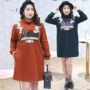 [5 lần] Phụ nữ kích thước lớn cộng với phân bón để tăng phiên bản Hàn Quốc của váy len lỏng tiếng Anh 6490 - Áo len thể thao / dòng may các kiểu áo len