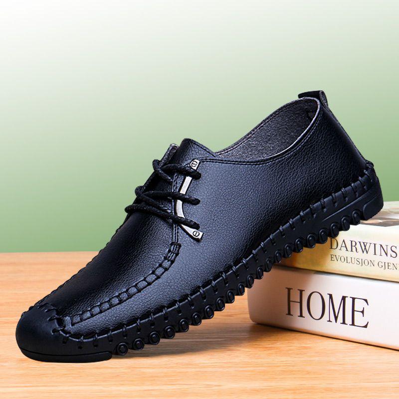Blackman leisure time leather shoes male trend drive a car Soft skin soft sole youth 2020 new pattern Men's Shoes Autumn and winter shoes male Fashion shoes