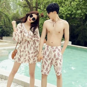 Jingeer mới thời trang ngọt ngào cặp đôi áo tắm bikini ba mảnh phù hợp với quần nam đi biển Sanya bộ đồ bơi - Vài đồ bơi