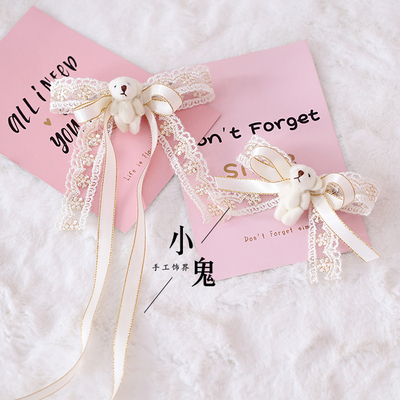 taobao agent Genuine hairgrip, ponytail, hair accessory with bow, Lolita style