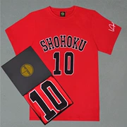 SD bóng rổ slam dunk thạc sĩ Xiangbei 10 Sakuragi hoa cotton vòng cổ ngắn tay T-Shirt class dịch vụ tùy chỉnh t