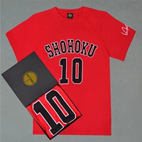 SD bóng rổ slam dunk thạc sĩ Xiangbei 10 Sakuragi hoa cotton vòng cổ ngắn tay T-Shirt class dịch vụ tùy chỉnh t áo thun lining