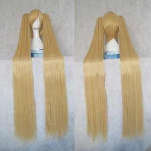 taobao agent Vocaloid, wig, golden yellow split ponytail, cosplay, 120cm