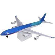 Full 68 máy bay chở khách màu xanh A340-3003D mô hình giấy lao động thủ công mô tả giấy tự làm - Mô hình giấy