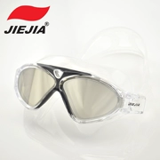 Jiejia chính hãng khung lớn chống nước chống sương mù mạ kính bơi J8170M unisex - Goggles