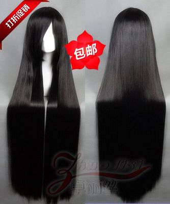 taobao agent Universal thickened black long straight cos wig costume straight sword Sanlixing COS wig