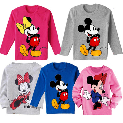 taobao agent 20 Spring and Autumn 15 New Disney Micic Mini Children's Cotton Long -sleeved T -shirt