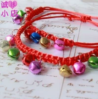 Браслет из красной нити, колокольчик, красочный регулируемый чокер, домашний питомец, кошки и собаки