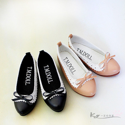 taobao agent BJD doll shoes Sweet ladies bow round head shoes (1/4msd 1/3sd size ~~)