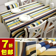 Bông vải vải sọc vải trải bàn tươi hộ gia đình châu Âu nhỏ vuông hình chữ nhật vải trải bàn tối giản hiện đại - Khăn trải bàn