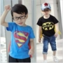 Mùa hè 2018 áo thun ngắn tay cho trẻ em siêu nhân mới với áo choàng trẻ em Quần áo Altman boy thời trang cho bé