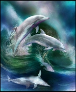 Tô Châu thêu DIY kit cá heo mới bắt đầu đẹp tâm hồn sơn dầu biển đầy sơn trang trí lớn thêu thêu 45 * 55 - Bộ dụng cụ thêu