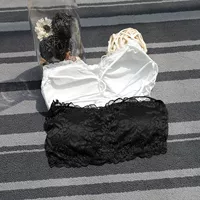 Sexy Sling Halter Áo Ngực Kỳ Nghỉ Bikini Ren Side Vú Nhỏ Miếng Bọt Biển Pad Đen Trắng Ống Top áo cúp ngực