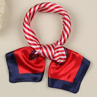 Красный полосатый шелковый шарф маленький квадратный шарф самка среднего шарфа Стюардесса