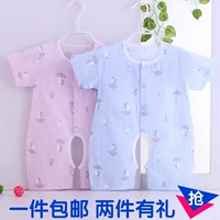 Bé onesies ngắn tay bông gạc đồ ngủ nam giới và phụ nữ bé mùa hè dresses phần mỏng sơ sinh quần áo mùa hè đồ bơi cho bé gái