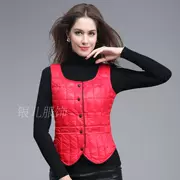 2017 mùa đông mới cơ thể phụ nữ định hình phần mỏng xuống vest rắn màu đơn giản xuống vest vest vest cắt vai - Áo thể thao