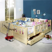 Trẻ em giường công chúa trẻ em duy nhất giường thông lớp 1 m trẻ em giường với hộ lan tôn sóng cậu bé cô gái rắn giường gỗ cot