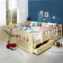 Trẻ em giường công chúa trẻ em duy nhất giường thông lớp 1 m trẻ em giường với hộ lan tôn sóng cậu bé cô gái rắn giường gỗ cot giường gỗ tự nhiên