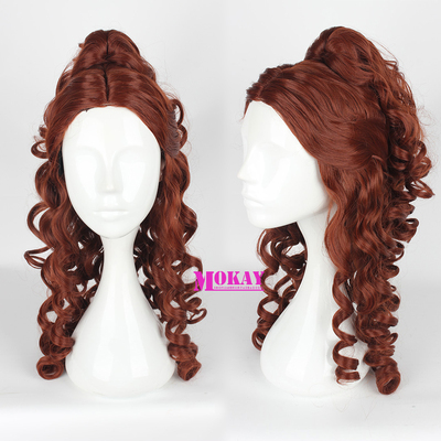 taobao agent Cosplay wig beauty and beast Disney Bel Princess European and American film curly hair modeling