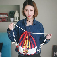 Barcelona Messi thời trang thể thao giản dị bóng đá mua sắm nhà lưu trữ túi đeo vai dây rút túi ba lô nhỏ degrey backpack
