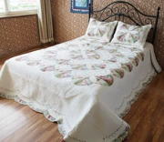 Hoa đầy màu sắc chắp vá siêu lớn trải giường thêu bông phủ chăn bông đặc biệt kích thước lớn thủ công chắp vá là 3 mét - Trải giường