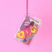 Tại chỗ Hàn Quốc Được trên D thời trang màu hồng tươi sáng đầy màu sắc thẻ trong suốt thiết lập thẻ truy cập giao thông thiết lập thẻ giấy chứng nhận làm việc bộ