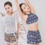 2018 mùa hè Xi Liya bikini bốn mảnh áo tắm chia-phải đối mặt với bảo thủ áo tắm lưới sợi nữ áo tắm 	đồ bơi nữ 2 mảnh	