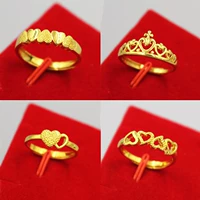 Đồng tiền châu Âu có thể điều chỉnh tình yêu đơn giản của Nhật Bản và Hàn Quốc mở ngón tay đeo nhẫn nữ trang sức vàng cát Việt Nam nhẫn nam