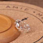 Phiên bản Hàn Quốc của nhẫn S925 sterling bạc Xiangyun nhẫn hoa rỗng Nhật Bản và Hàn Quốc tươi mới và sành điệu