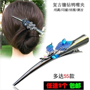 Hàn quốc phiên bản của retro sắt-nạm kim clips giống thú mỏ vịt kẹp lớn đĩa headband phụ kiện tóc sừng clip top clip tóc clip