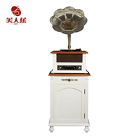 Canna retro phòng khách người chơi ghi âm châu Âu máy ghi âm nhà trắng cổ sừng lớn máy ghi âm vinyl 1892 	đầu đĩa than marantz	