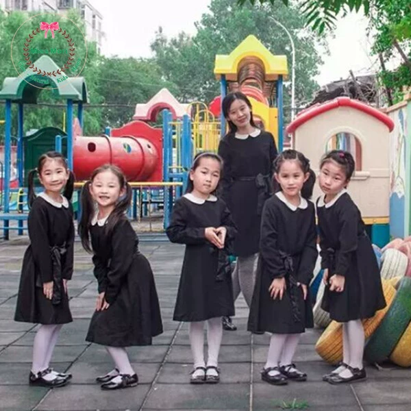MissMori yêu trẻ em Nhật Bản cao cấp cô gái cotton thuần khiết váy búp bê cổ áo dài tay váy tốt nghiệp phù hợp với P8 - Váy trẻ em