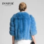 Áo khoác lông chống biển mới cho nữ lông cáo ngắn toàn bộ da thon gọn giảm béo mùa đông - Faux Fur áo dạ ép lông cừu