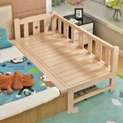 Đơn giản hiện đại gỗ rắn lắp ráp trẻ em giường cũi loại giường trẻ em giường đơn với hộ lan tôn sóng nội thất dân cư giường bé