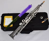 Mua sắm Saxophone Đen Bạc Treble Bb High FG Key Nhạc cụ Tây đàn điện