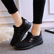 Giày nữ màu đen tinh khiết thấp để giúp tất cả giày công sở màu đen Giày da lộn phiên bản Hàn Quốc của một đôi giày đế bằng phẳng
