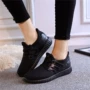 Giày nữ màu đen tinh khiết thấp để giúp tất cả giày công sở màu đen Giày da lộn phiên bản Hàn Quốc của một đôi giày đế bằng phẳng giày sneaker nữ trắng