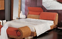 Плетеная мастер -мастерская мебель для спальни спальни ротанная кровать с двуспальной кровать