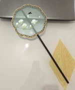 Handmade Su thêu kit diy gói vật liệu palm fan thêu new 15 CM fan nhóm fan blue cầu màu xanh lá cây